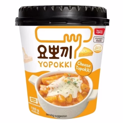 Odpoklic Korejski instant riževi svaljki Topokki sir, Yopokki, 120 g