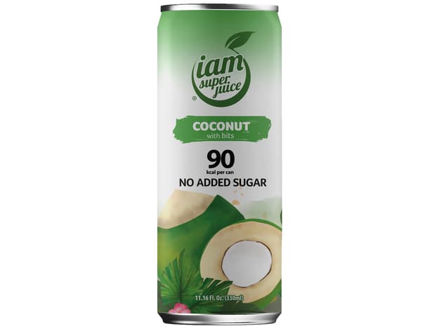 100% kokosova voda s koščki kokosa, Iam Superjuice, 330 ml
