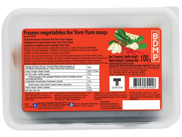 Zelenjava za tajsko juho Tom Yum, BDMP, 100 g