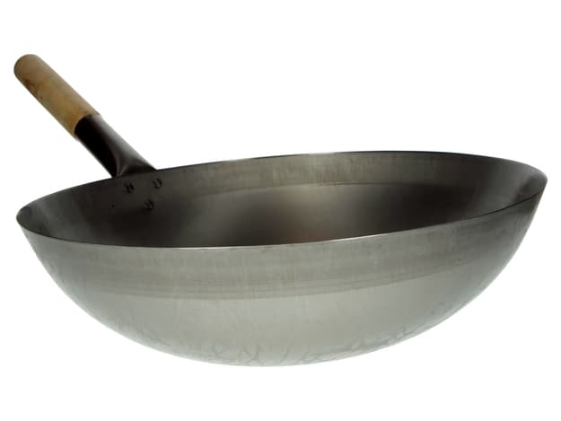 Vok z lesenim ročajem, 38 cm