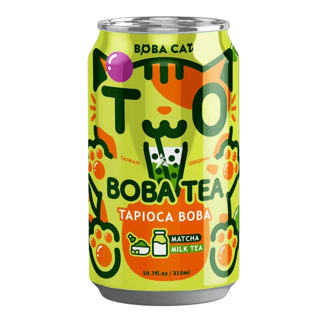 Boba mlečni čaj matcha, Boba Cat, 315 ml