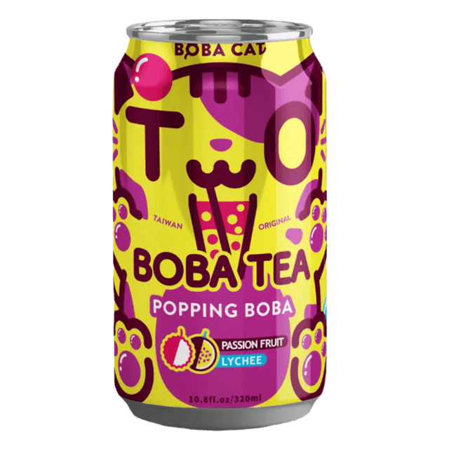 Boba čaj pasjonka in liči, Boba Cat, 320 ml