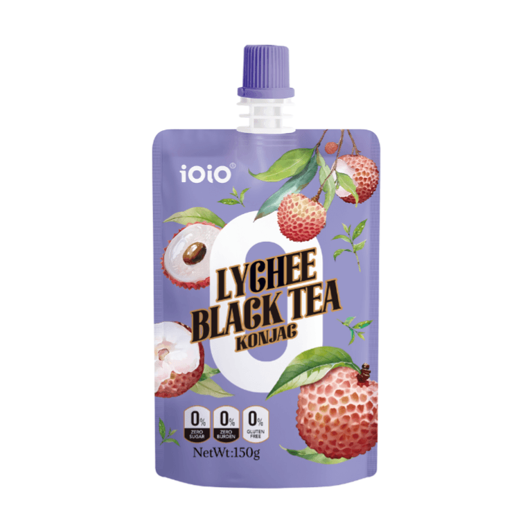 Konjac žele liči in črni čaj (nizkokalorični), iOiO, 150 g