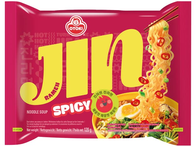 Korejski instant rezanci Jin Ramen pekoči, Ottogi, 120 g