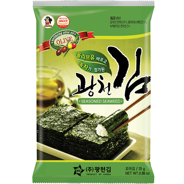Hrustljave alge olivno olje in zeleni čaj, KwangcheonKim, 25 g