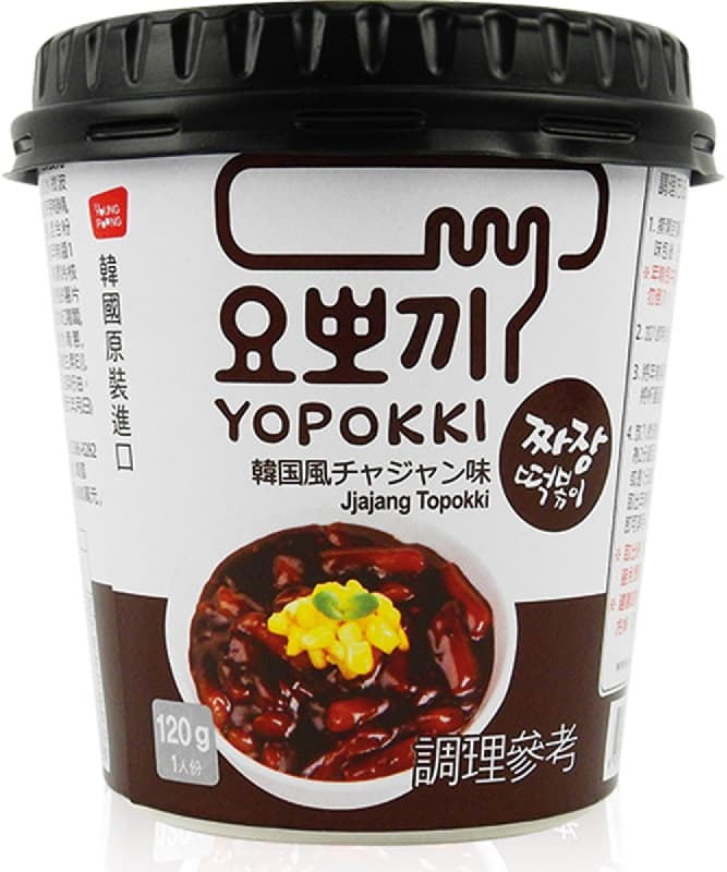 Korejski instant riževi svaljki Topokki črni fižol, Yopokki, 120 g