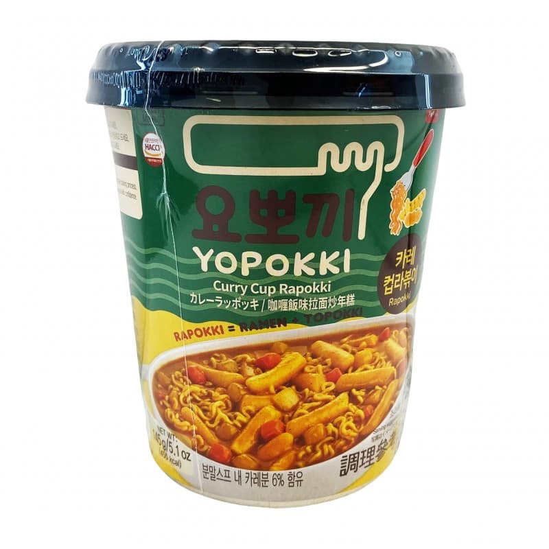 Instant riževi svaljki in ramen Rabokki kari, Yopokki, 145 g