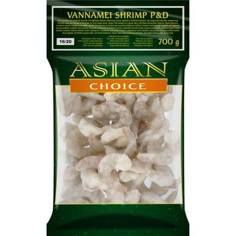 Belonoge kozice olupljene očiščene 16/20, Asian Choice, 700 g