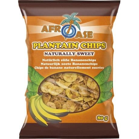 Bananin čips (naravni), Afroase, 80 g